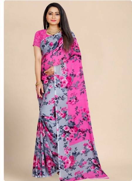 Pink Colour New Latest Designer Regular Wear Renial Saree Collection 1009
